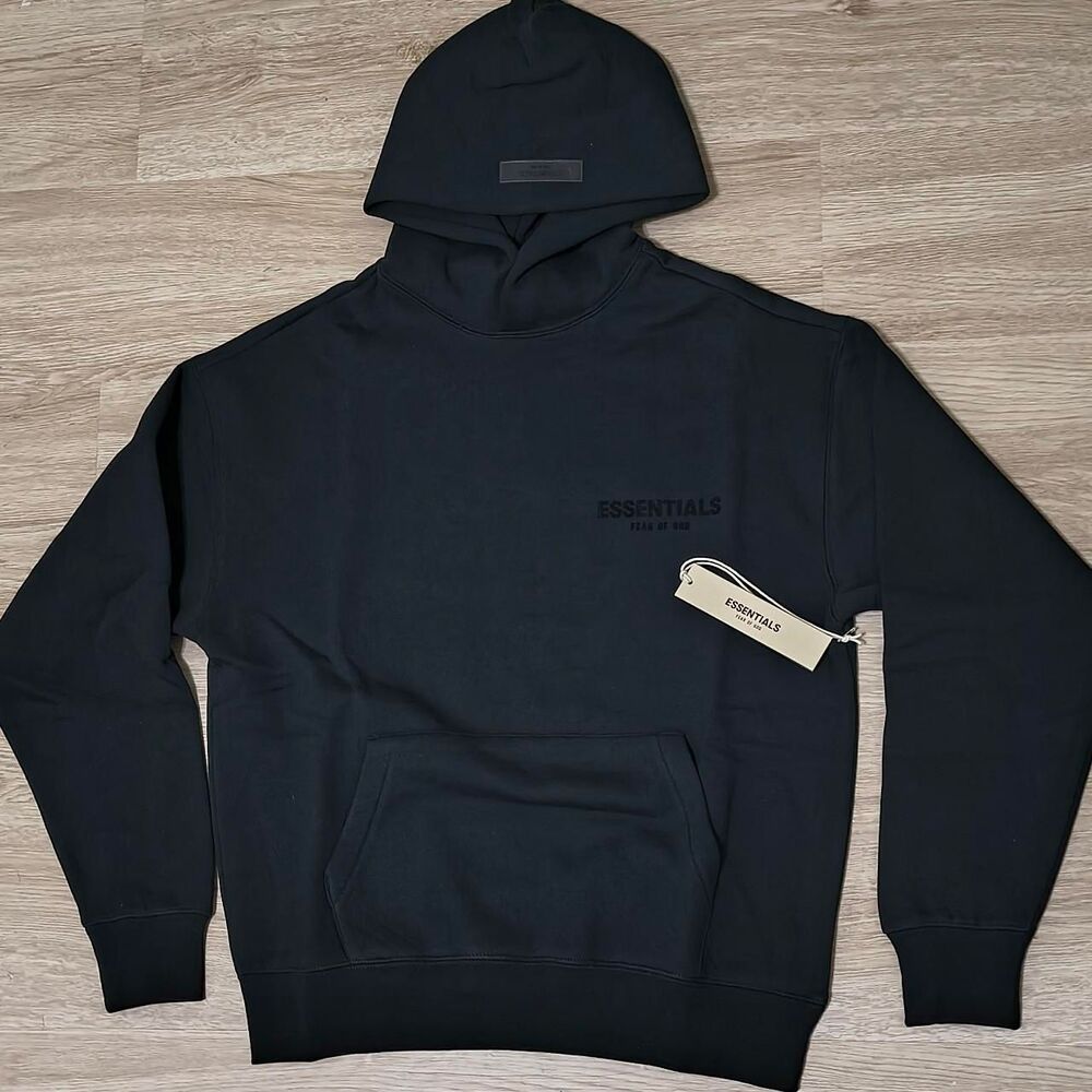 Fear of God Essentials Hoodie - STRETCH LIMO – Black | XS | New with Tags